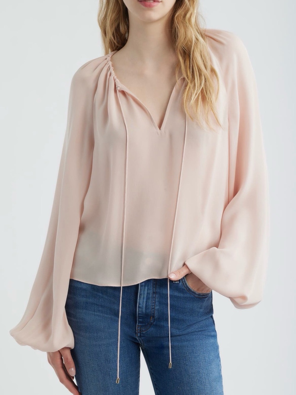FRAME Silk Balloon Top- Taffy